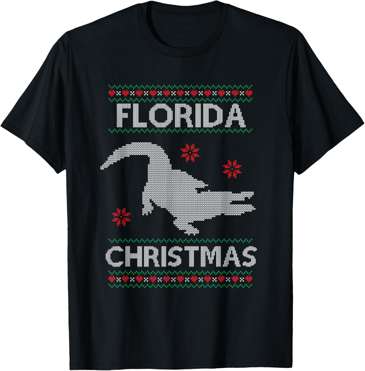 Funny Florida Christmas Holiday Ugly Sweater Style T-Shirt - T-Shirt | Black