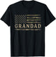 Camo Grandad Camourflage USA Flag Fathers Day Grandpa T-Shirt - T-Shirt | Black