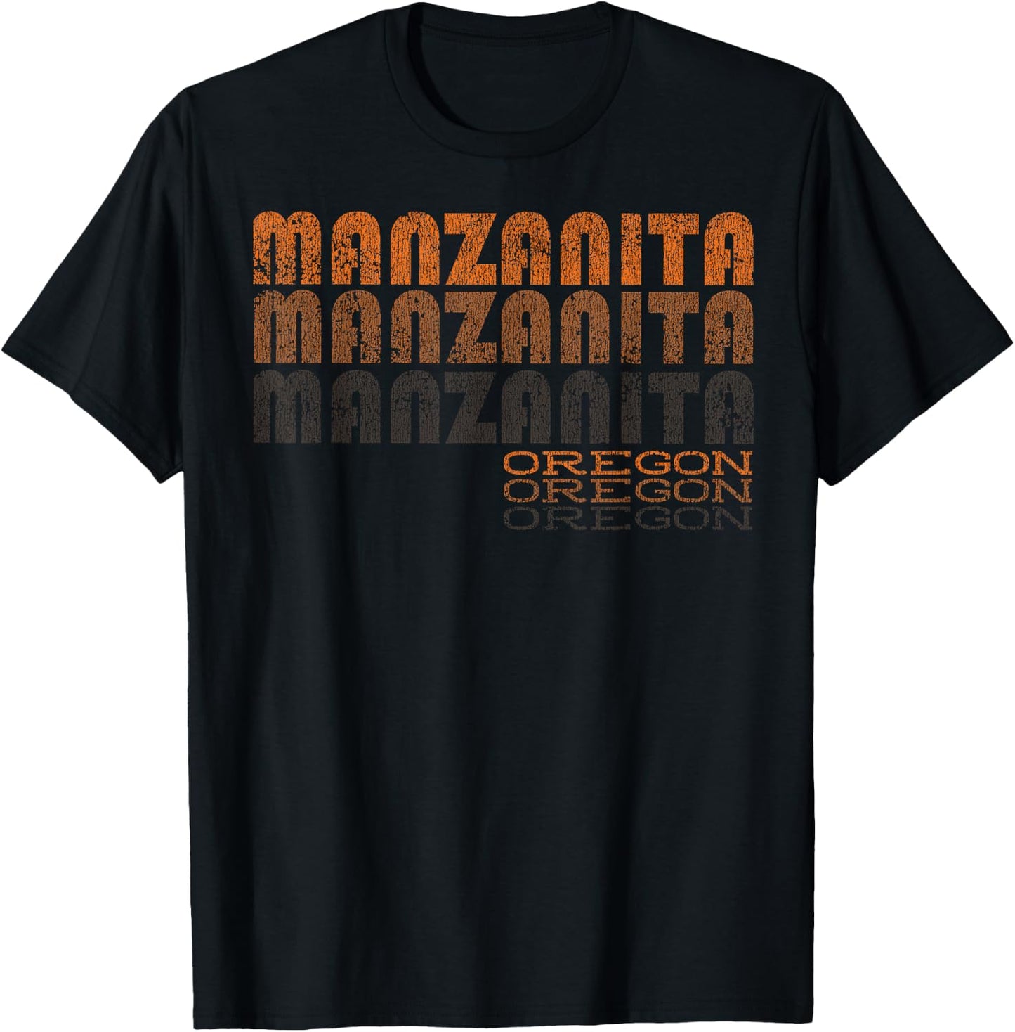 Retro Manzanita Oregon T-Shirt - T-Shirt | Black