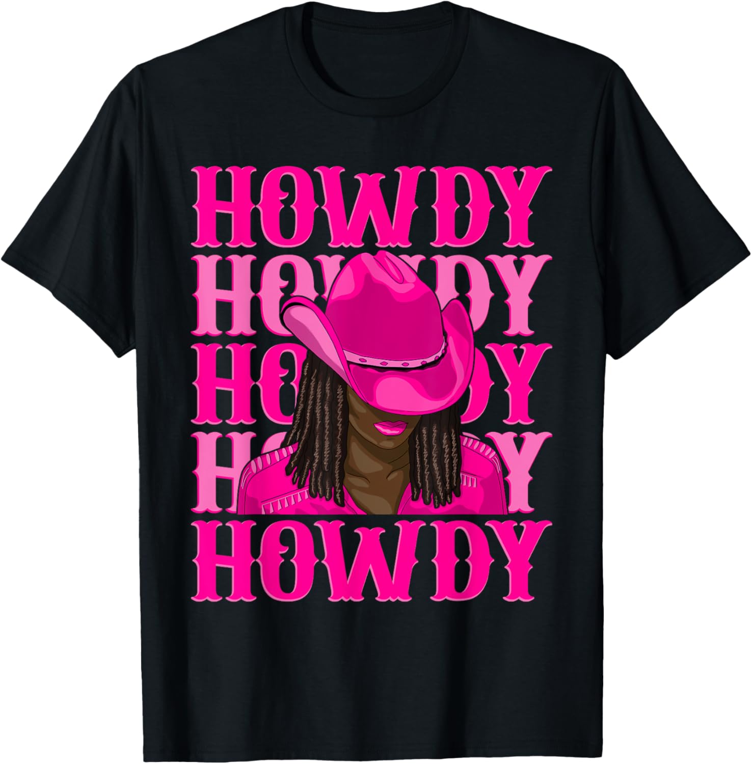 Howdy Western Black Cowgirl African American Black Women T-Shirt - T-Shirt | Black