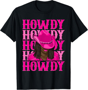 Howdy Western Black Cowgirl African American Black Women T-Shirt - T-Shirt | Black