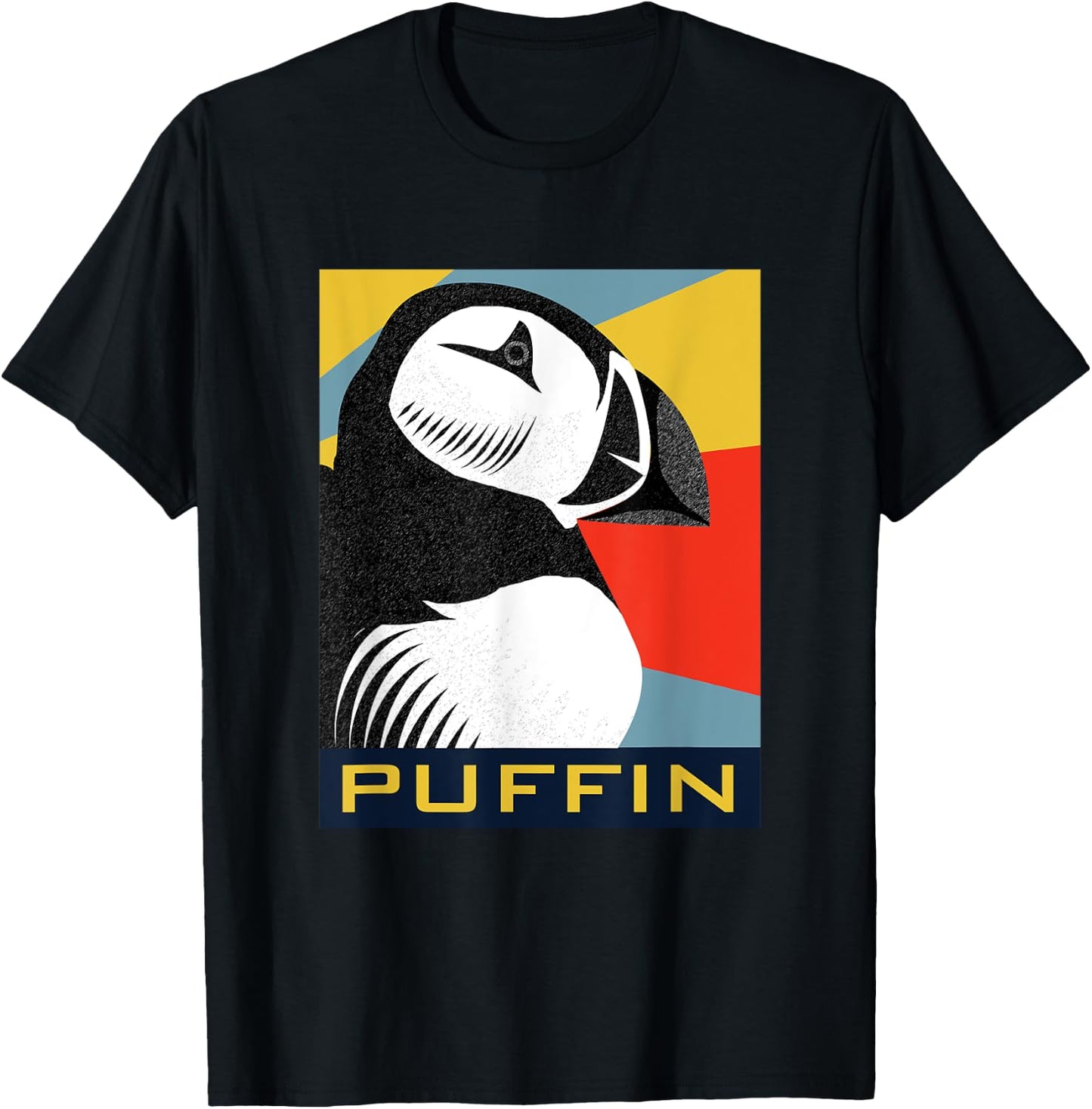 Vintage Retro Silhouette Puffin T-Shirt - T-Shirt | Black