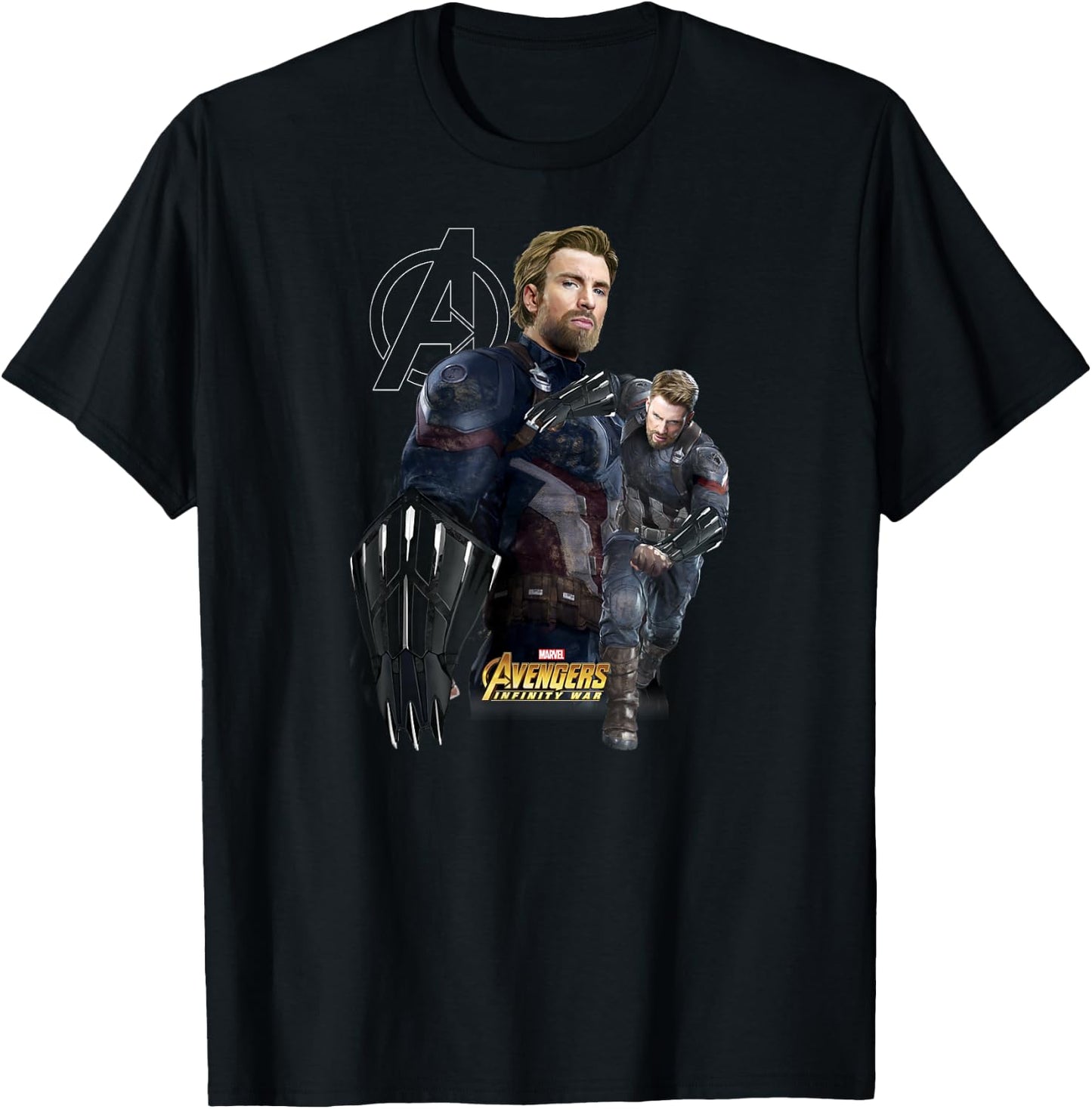 Marvel Infinity War Captain America Fierce Shield T-Shirt - T-Shirt | Black