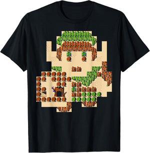 Nintendo Zelda Link Portrait 8-Bit Map Graphic T-Shirt - T-Shirt | Black