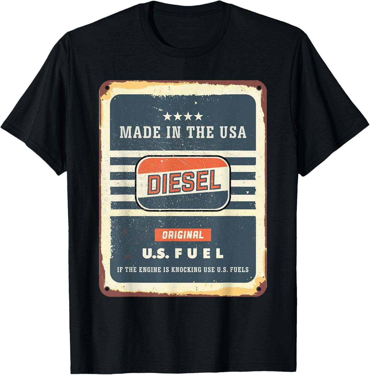 Vintage Diesel Fuel Sign Made in USA T-Shirt - T-Shirt | Black