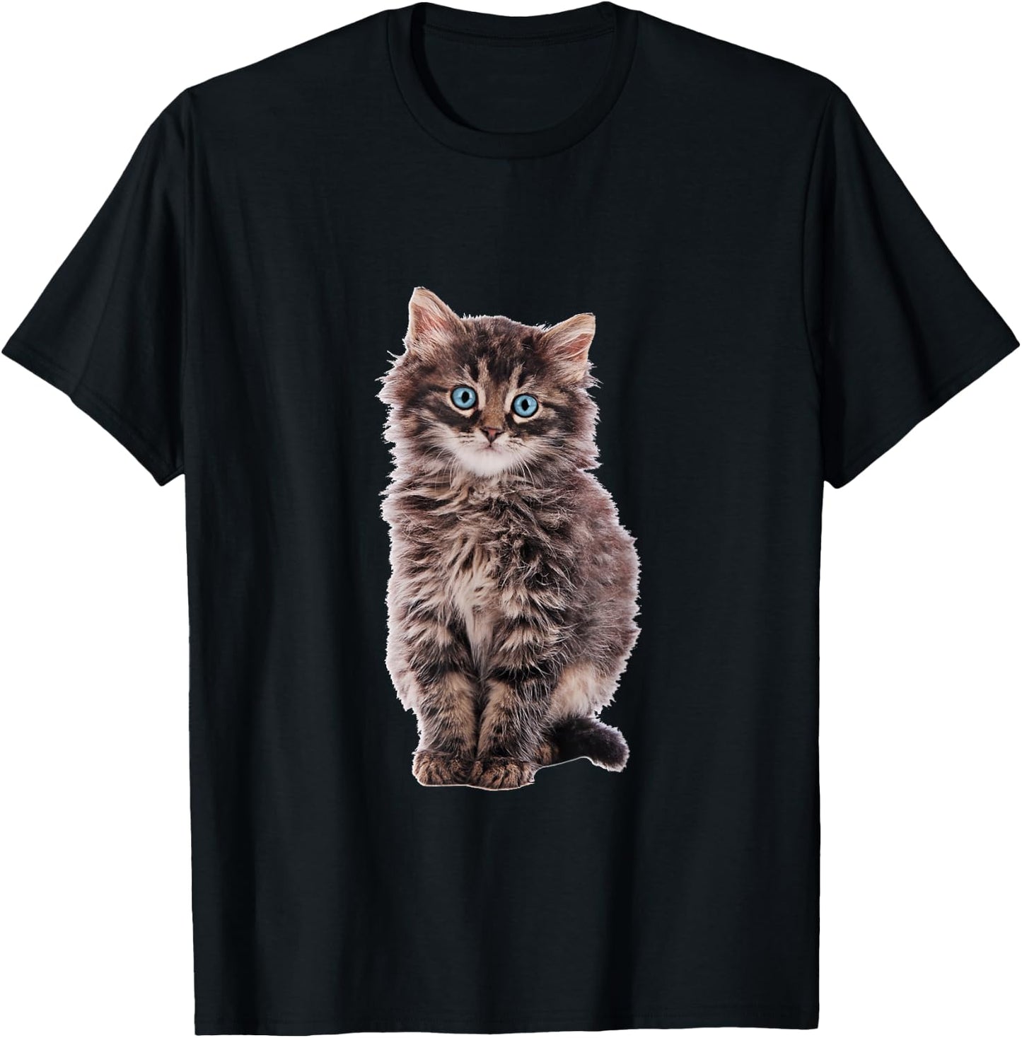 Adorable fluffy Maine Coon brown tabby kitten T-Shirt - T-Shirt | Black