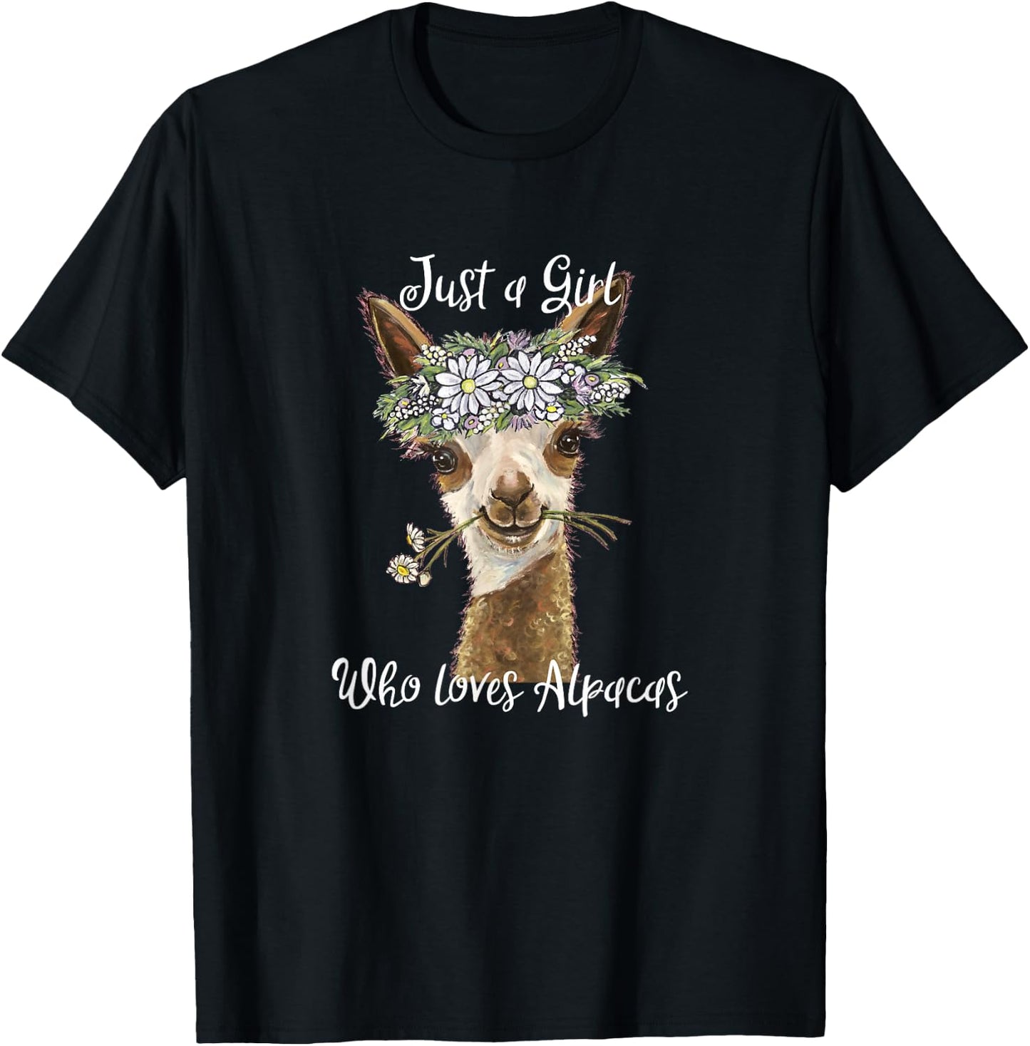 Just a Girl Who Love Alpacas T-Shirt - T-Shirt | Black