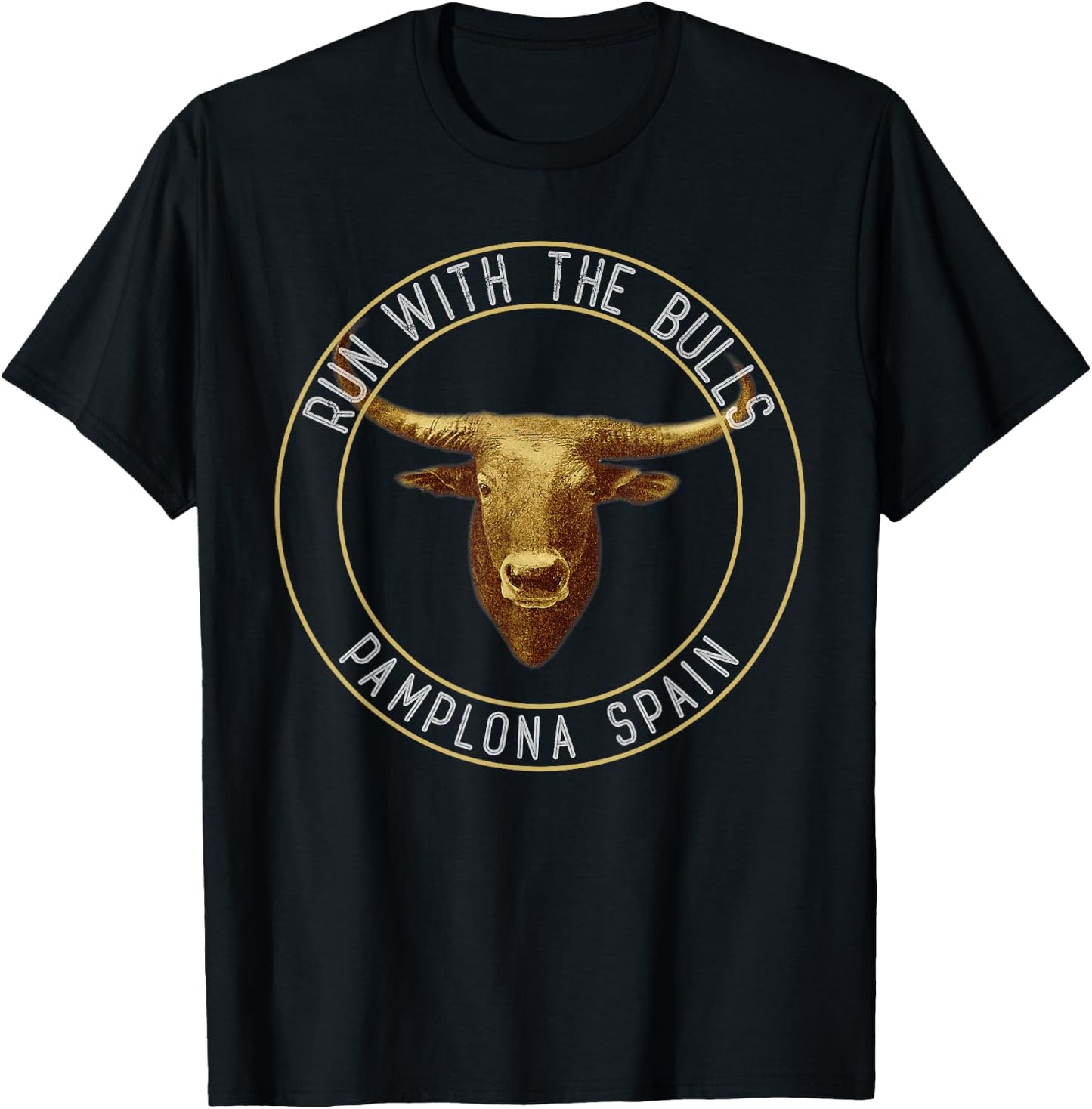 Run With The Bulls Pamplona T Shirt Spain Adventurers T-Shirt - T-Shirt | Black