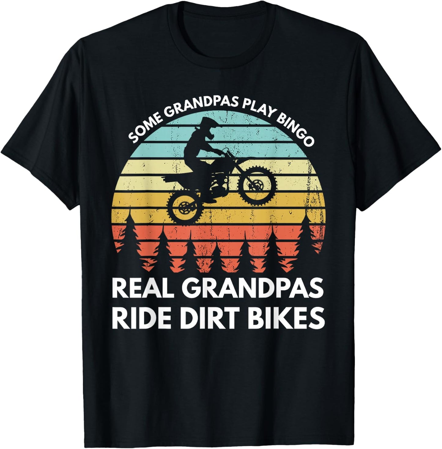 Funny Grandpa Motocross Dirt Bike Rider Motocross Braaap T-Shirt - T-Shirt | Black