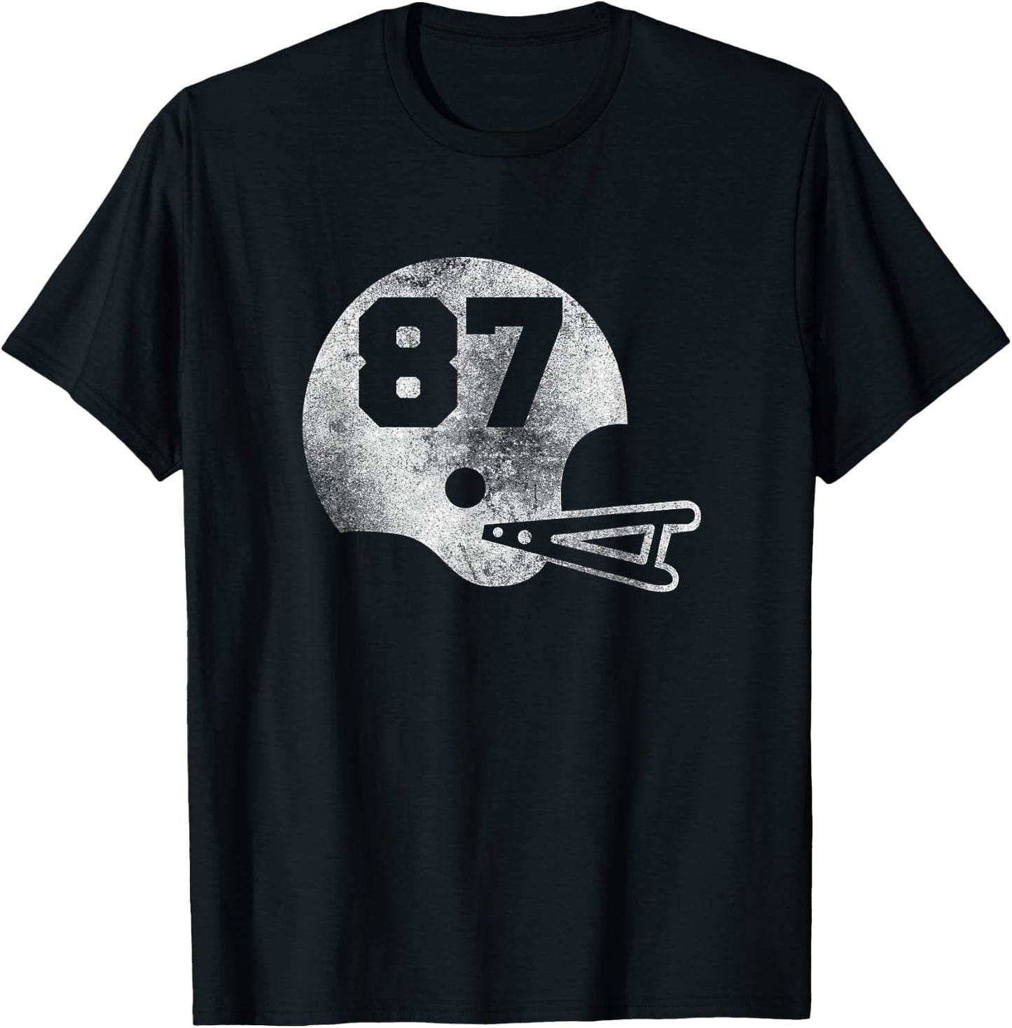 Vintage Football Jersey Number 87 Player Number T-Shirt - T-Shirt | Black