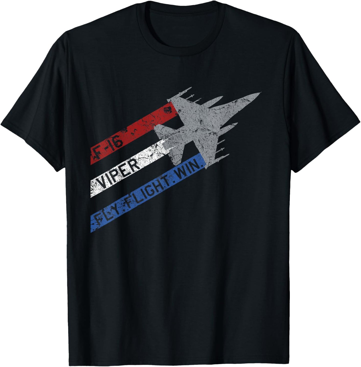 F-16 "Viper" Jet Fighter Airplane Fly Fight Win T-Shirt - T-Shirt | Black