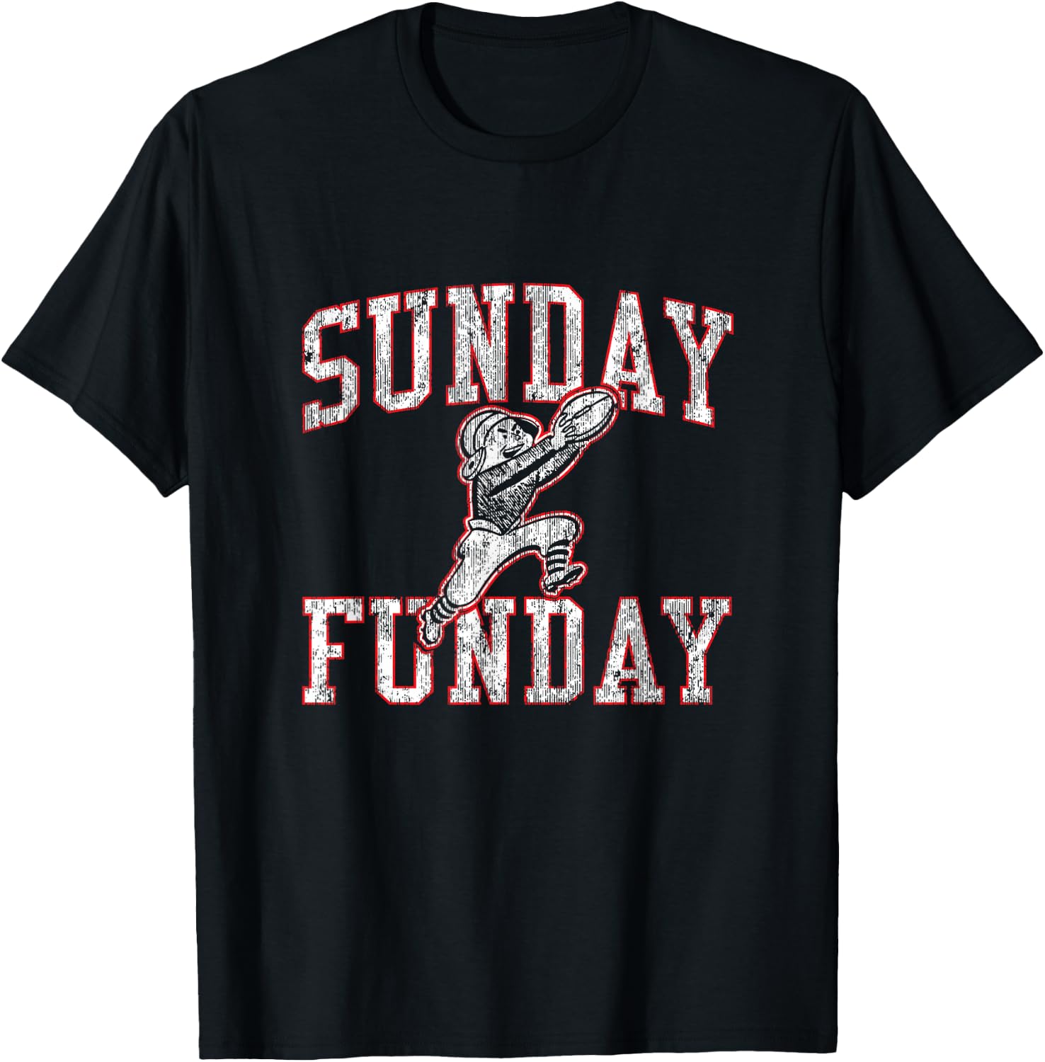 Vintage Sunday Funday T Shirt New England Football Retro T-Shirt - T-Shirt | Black