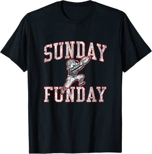 Vintage Sunday Funday T Shirt New England Football Retro T-Shirt - T-Shirt | Black