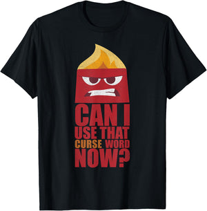 Disney Pixar Inside Out Anger Can I Use That Curse Word Now? T-Shirt - T-Shirt | Black