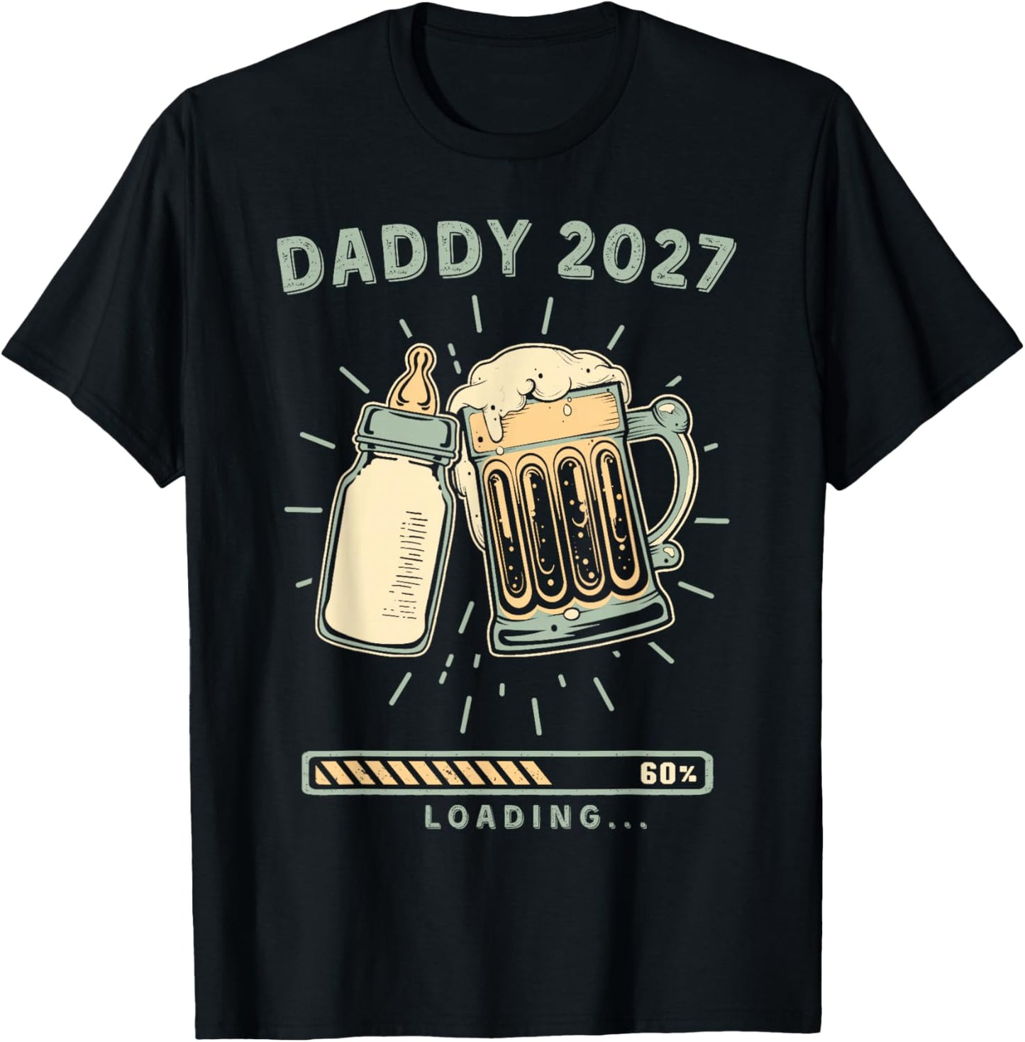 Daddy 2027 Loading Going to Be A Dad T-Shirt - T-Shirt | Black