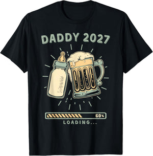 Daddy 2027 Loading Going to Be A Dad T-Shirt - T-Shirt | Black