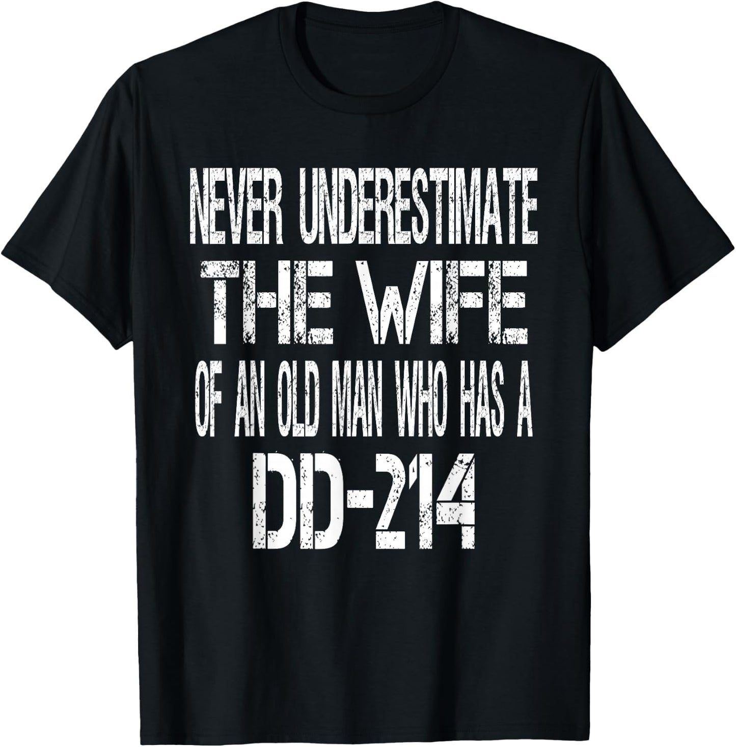 Vintage Military Veteran Wife DD214 Spouse T-Shirt - T-Shirt | Black