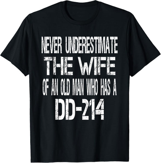 Vintage Military Veteran Wife DD214 Spouse T-Shirt - T-Shirt | Black