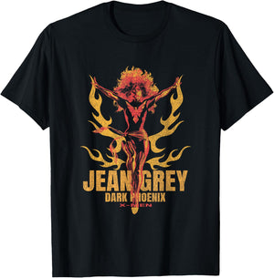 Marvel Comics X-Men Jean Grey Dark Phoenix Fire Flame T-Shirt - T-Shirt | Black