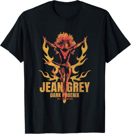 Marvel Comics X-Men Jean Grey Dark Phoenix Fire Flame T-Shirt - T-Shirt | Black