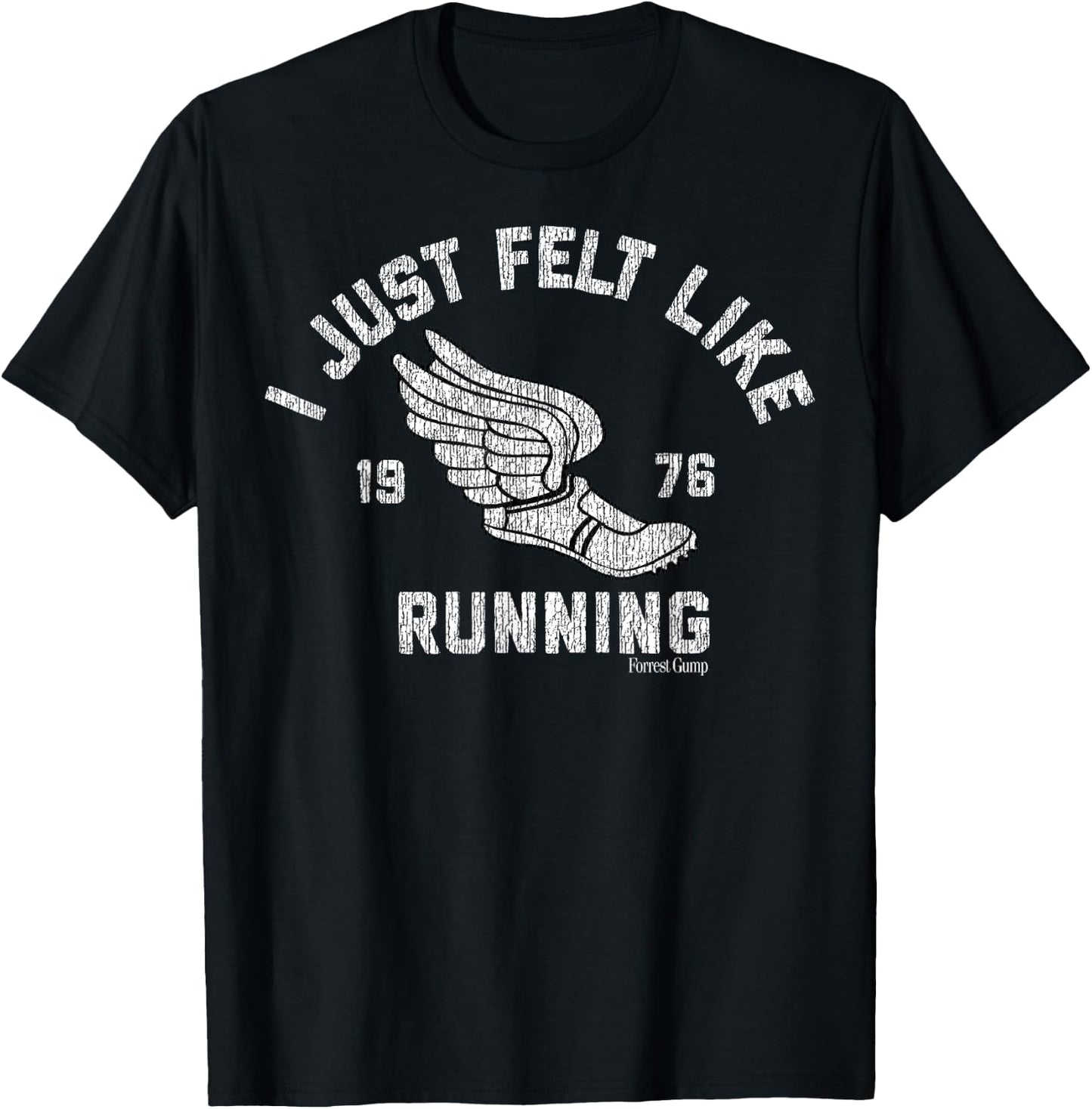 Forrest Gump I Just Felt Like Running 1976 Logo T-Shirt - T-Shirt | Black
