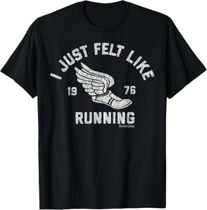 Forrest Gump I Just Felt Like Running 1976 Logo T-Shirt - T-Shirt | Black