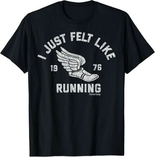 Forrest Gump I Just Felt Like Running 1976 Logo T-Shirt - T-Shirt | Black