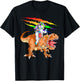 Unicorn Riding T-Rex Dinosaur For Kids Boys Girls Men Women T-Shirt - T-Shirt | Black