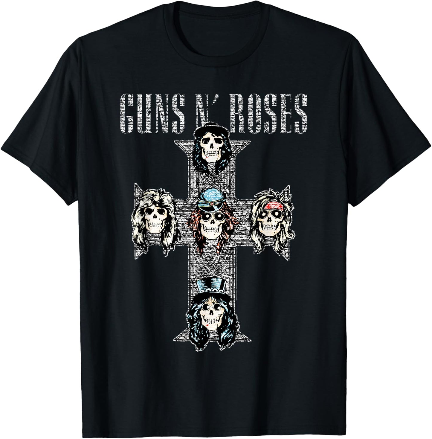 Guns N' Roses Official Vintage Cross T-Shirt - T-Shirt | Black