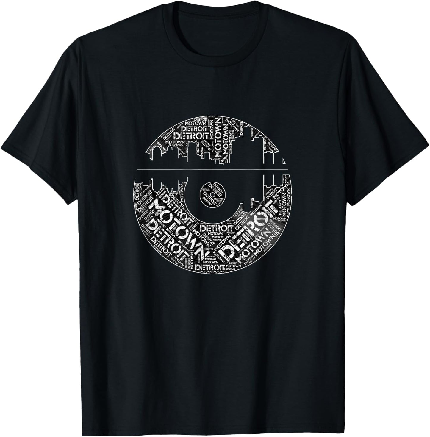Detroit skyline record T shirt, Motown record T-Shirt - T-Shirt | Black