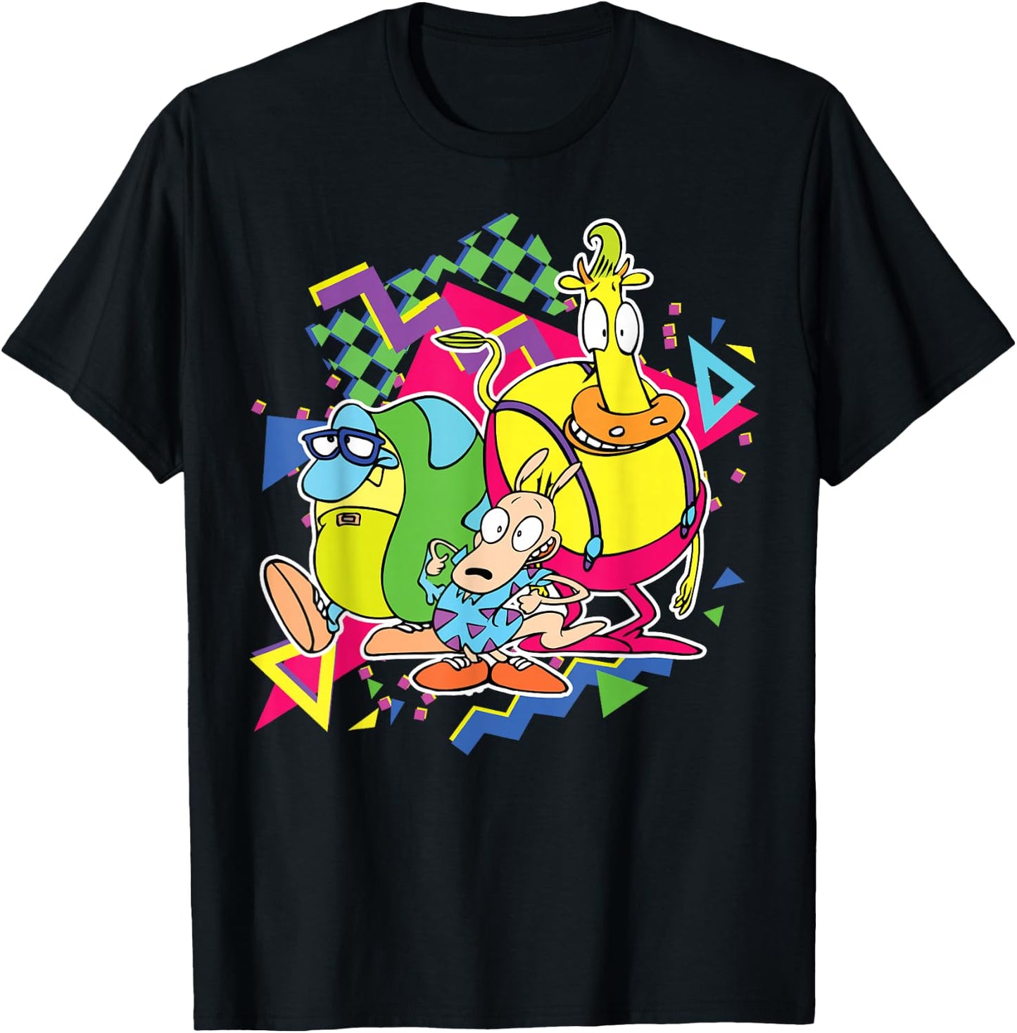 Nickelodeon Rocko's Modern Life 90's Group T-Shirt - T-Shirt | Black