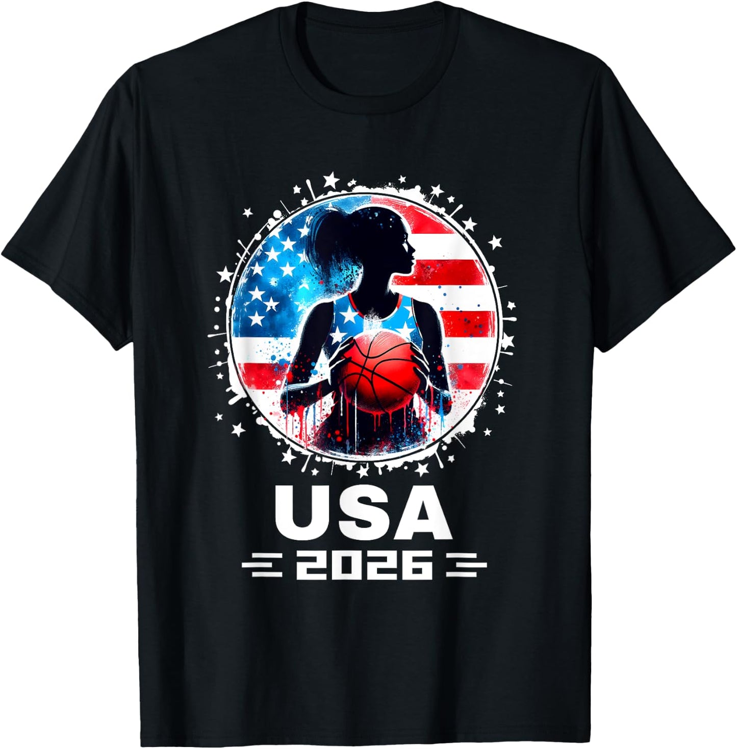 Women Basketball Team 2026 Basketball 2026 USA Team 2026 T-Shirt - T-Shirt | Black