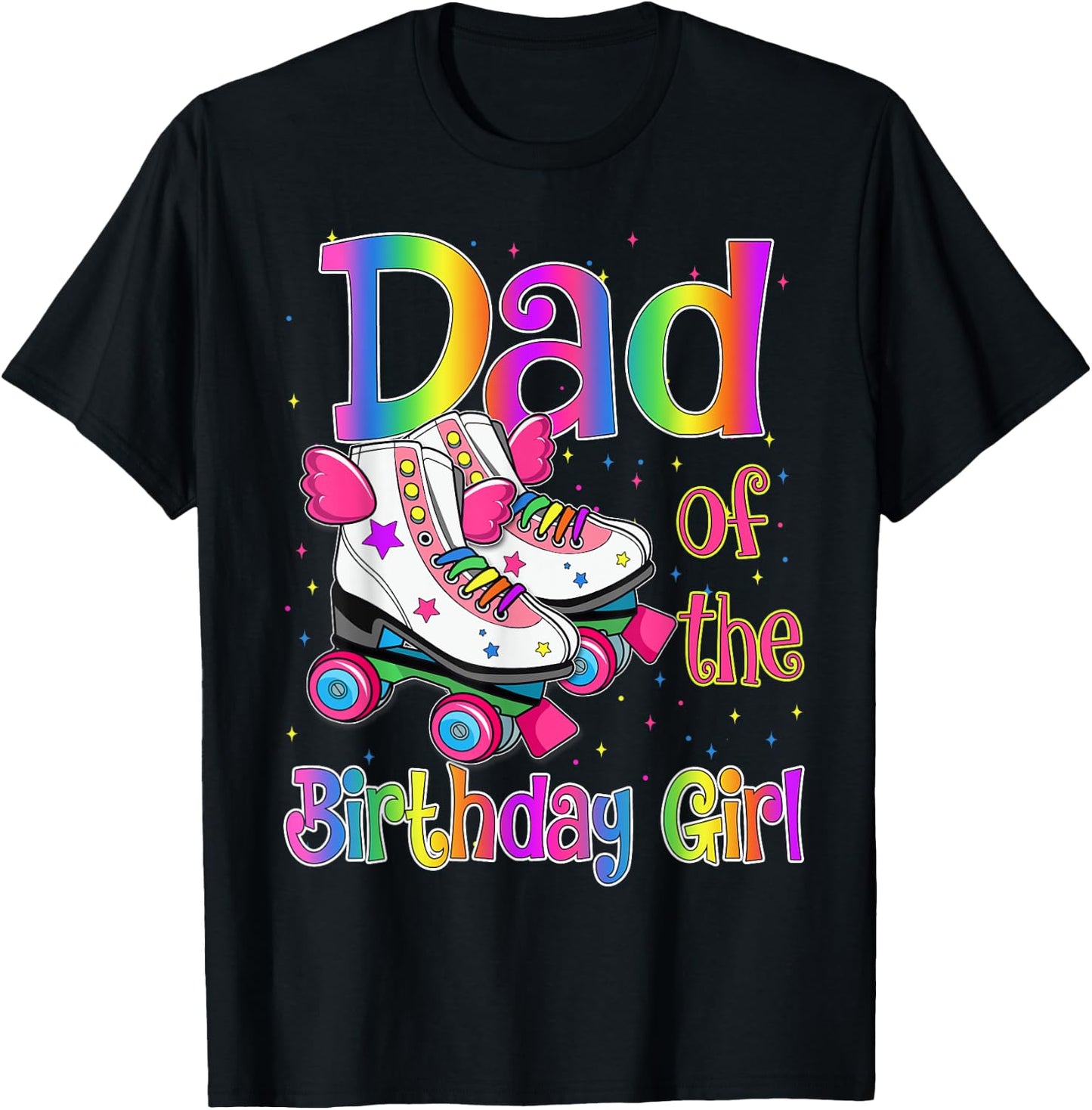 Dad Birthday Rolling Skate Birthday family Party T-Shirt - T-Shirt | Black