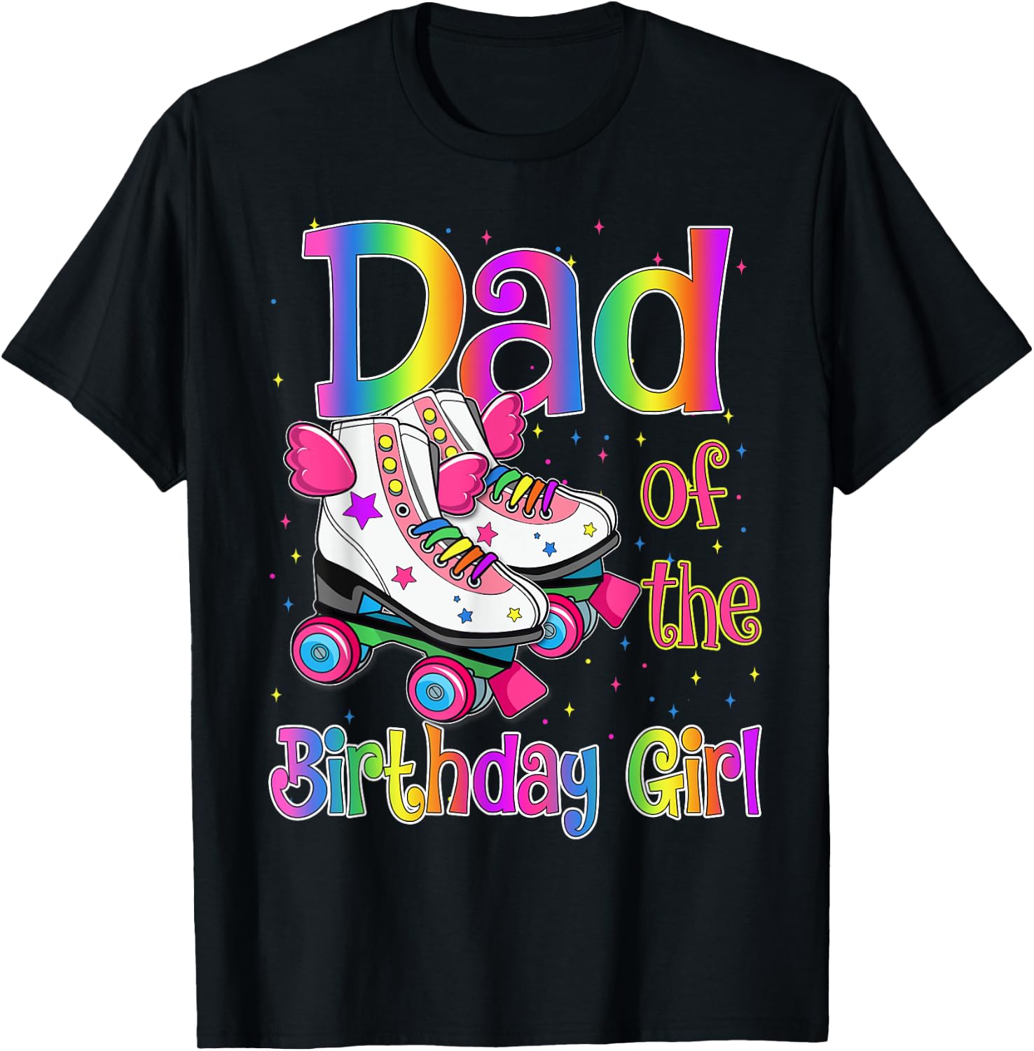 Dad Birthday Rolling Skate Birthday family Party T-Shirt - T-Shirt | Black