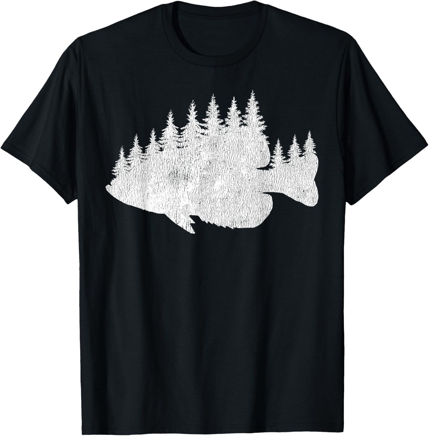 Crappie Fishing - Forest Treeline Panfish Fisherman T-Shirt - T-Shirt | Black