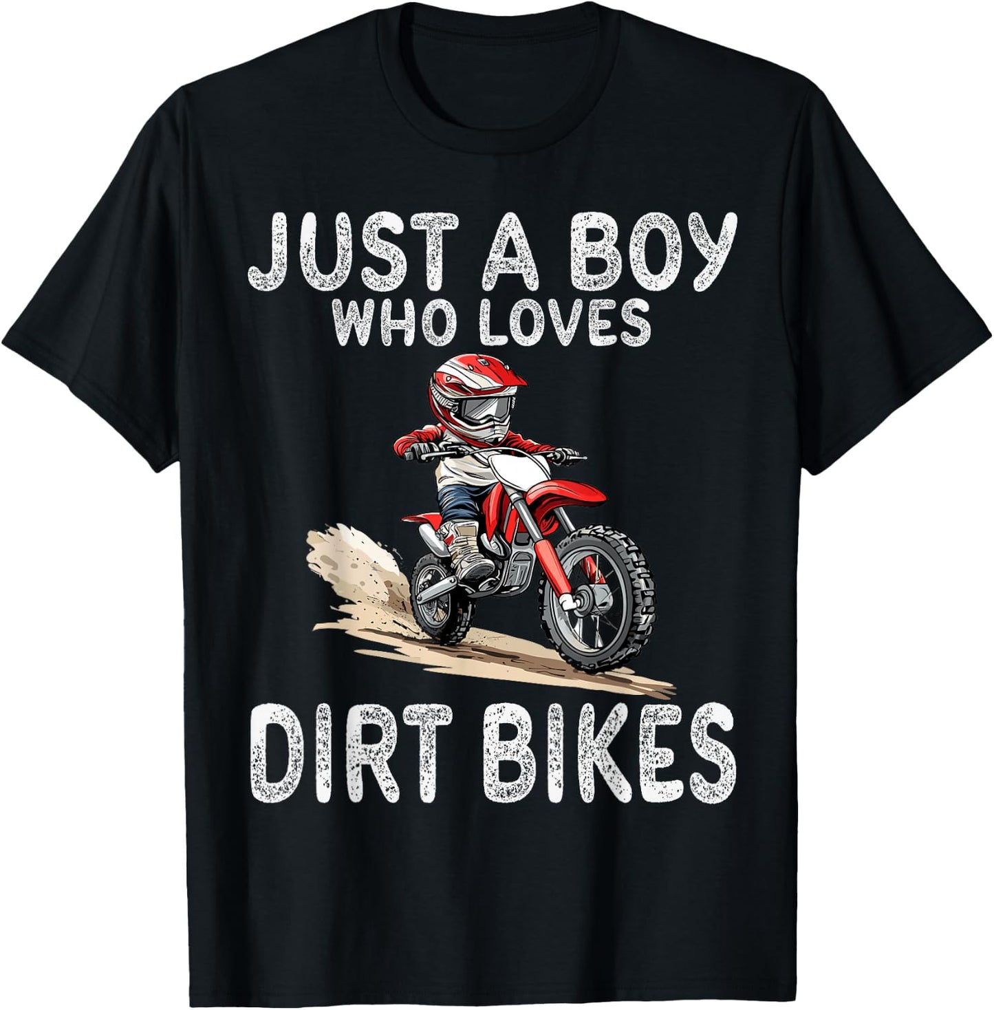 Just a boy who loves dirt bikes, Kids Dirt Bike T-Shirt - T-Shirt | Black