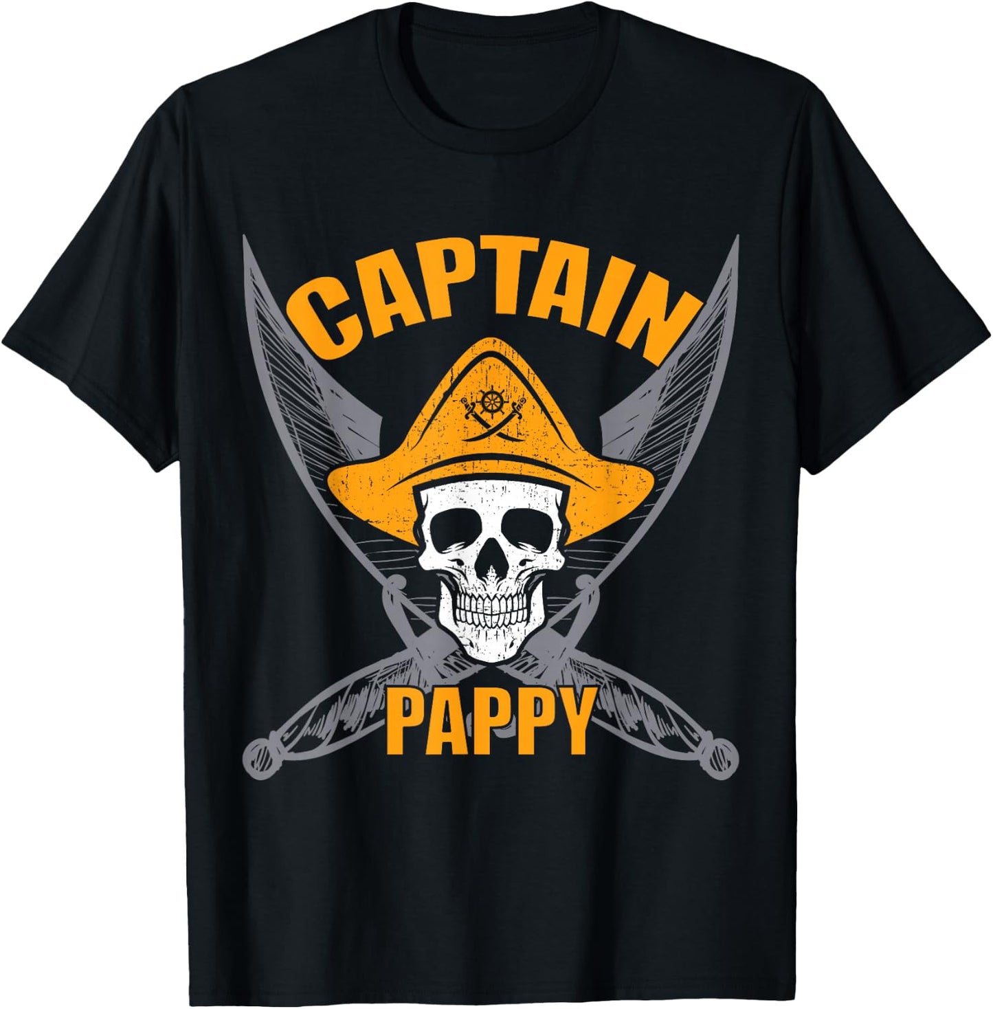 Pirate Captain Pappy Party T-Shirt - T-Shirt | Black
