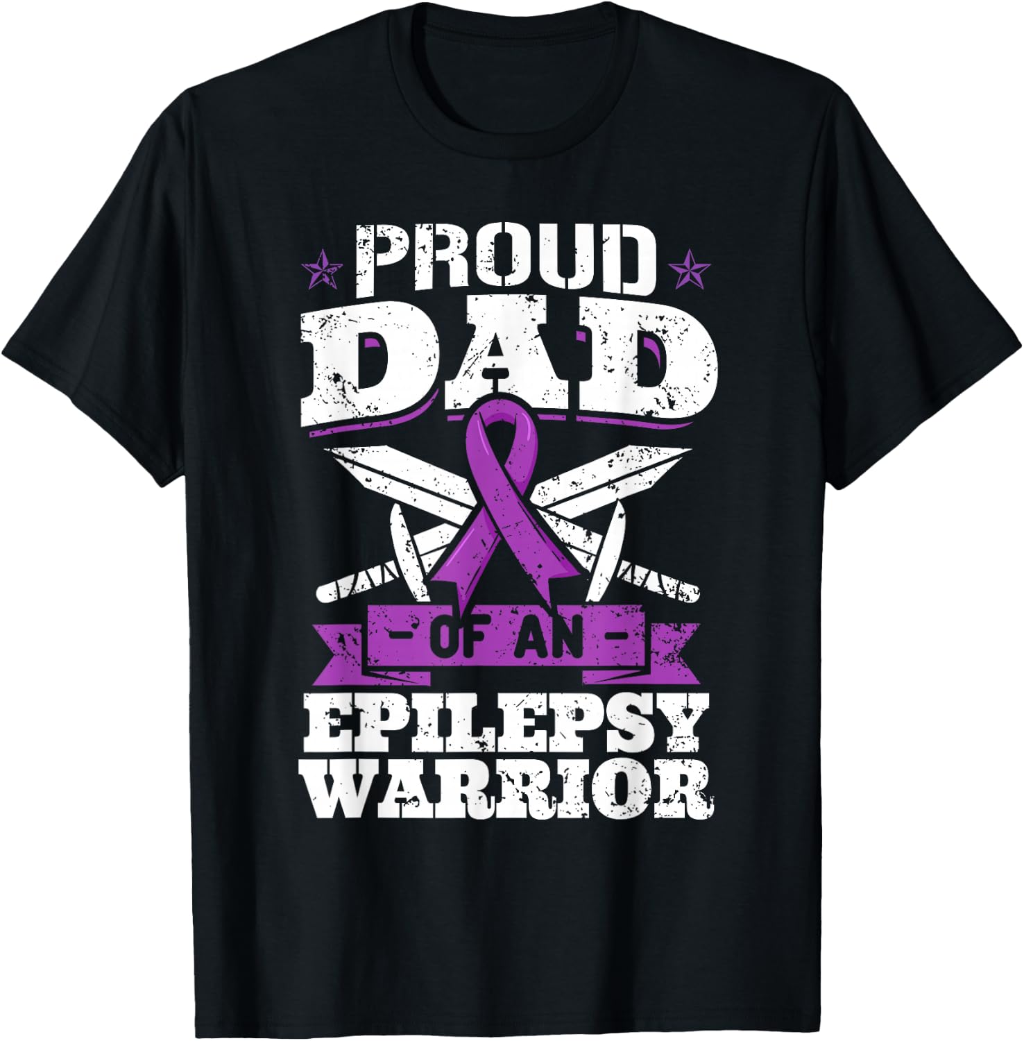 Proud Dad Of An Epilepsy Warrior Epilepsy T-Shirt - T-Shirt | Black