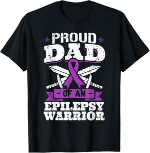 Proud Dad Of An Epilepsy Warrior Epilepsy T-Shirt - T-Shirt | Black