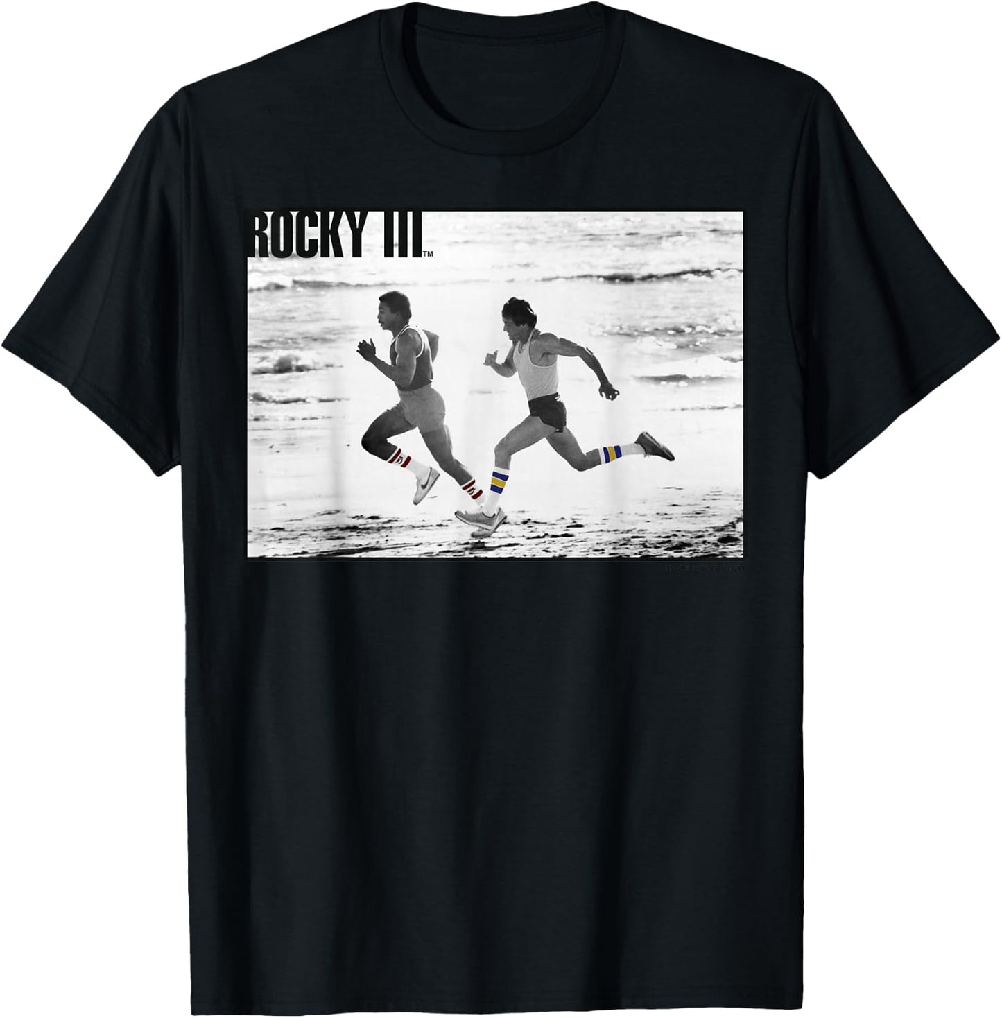 Rocky 3 Apollo Creed Racing Rocky On The Beach Poster T-Shirt - T-Shirt | Black