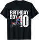 10 Year Old Dirt Bike Birthday Party Motocross MX 10th Gift T-Shirt - T-Shirt | Black