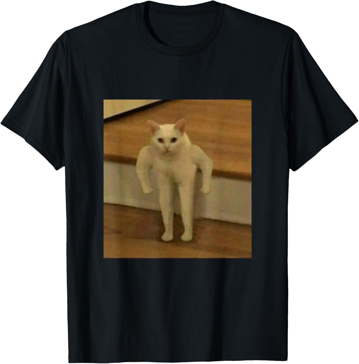 Buff Kitty Cat Cursed Long Dank Memes Kitty Internet Kitten T-Shirt - T-Shirt | Black