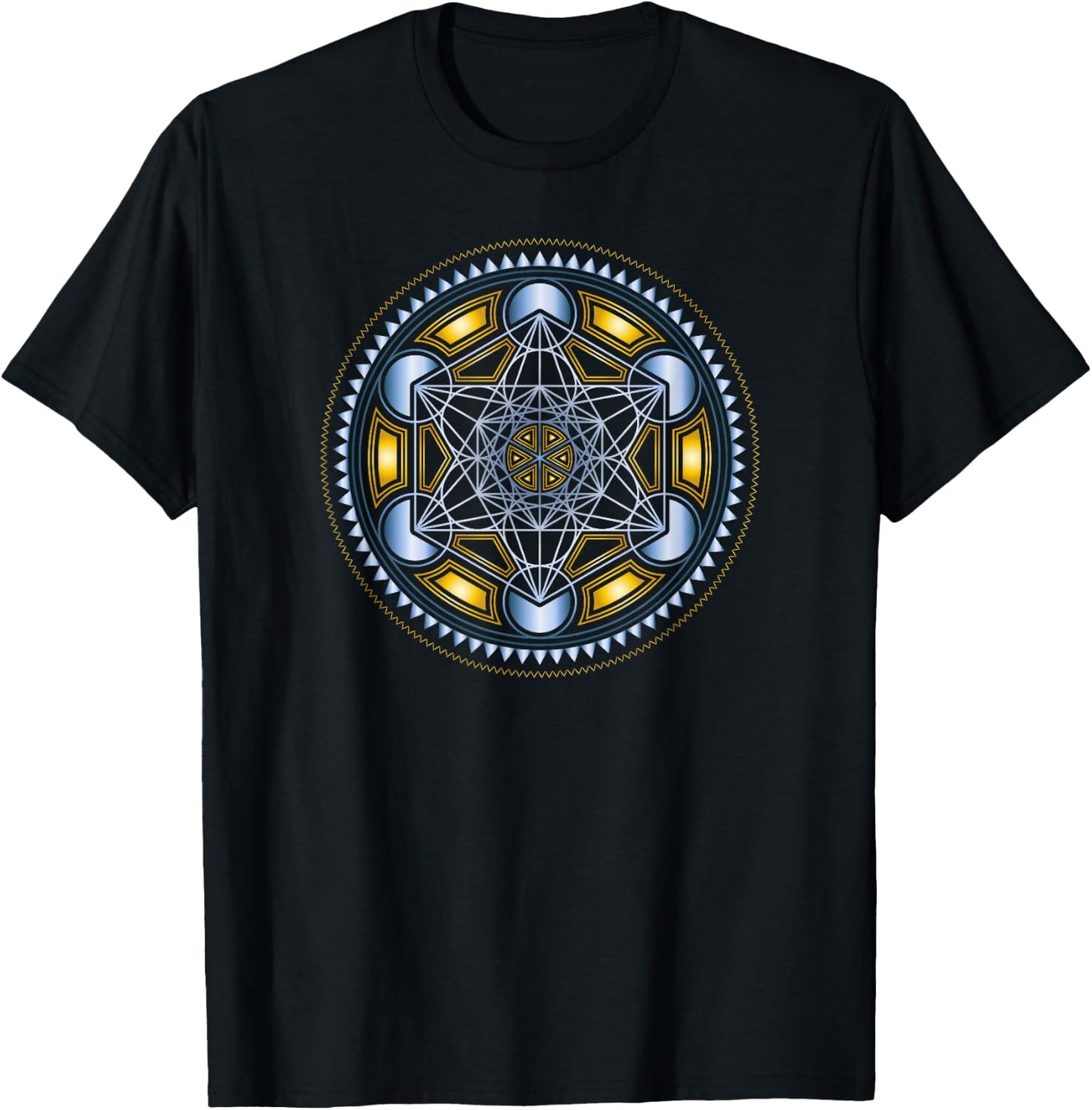 Sacred Geometry Yoga Metatrons Cube Festival Math 4D T-Shirt - T-Shirt | Black