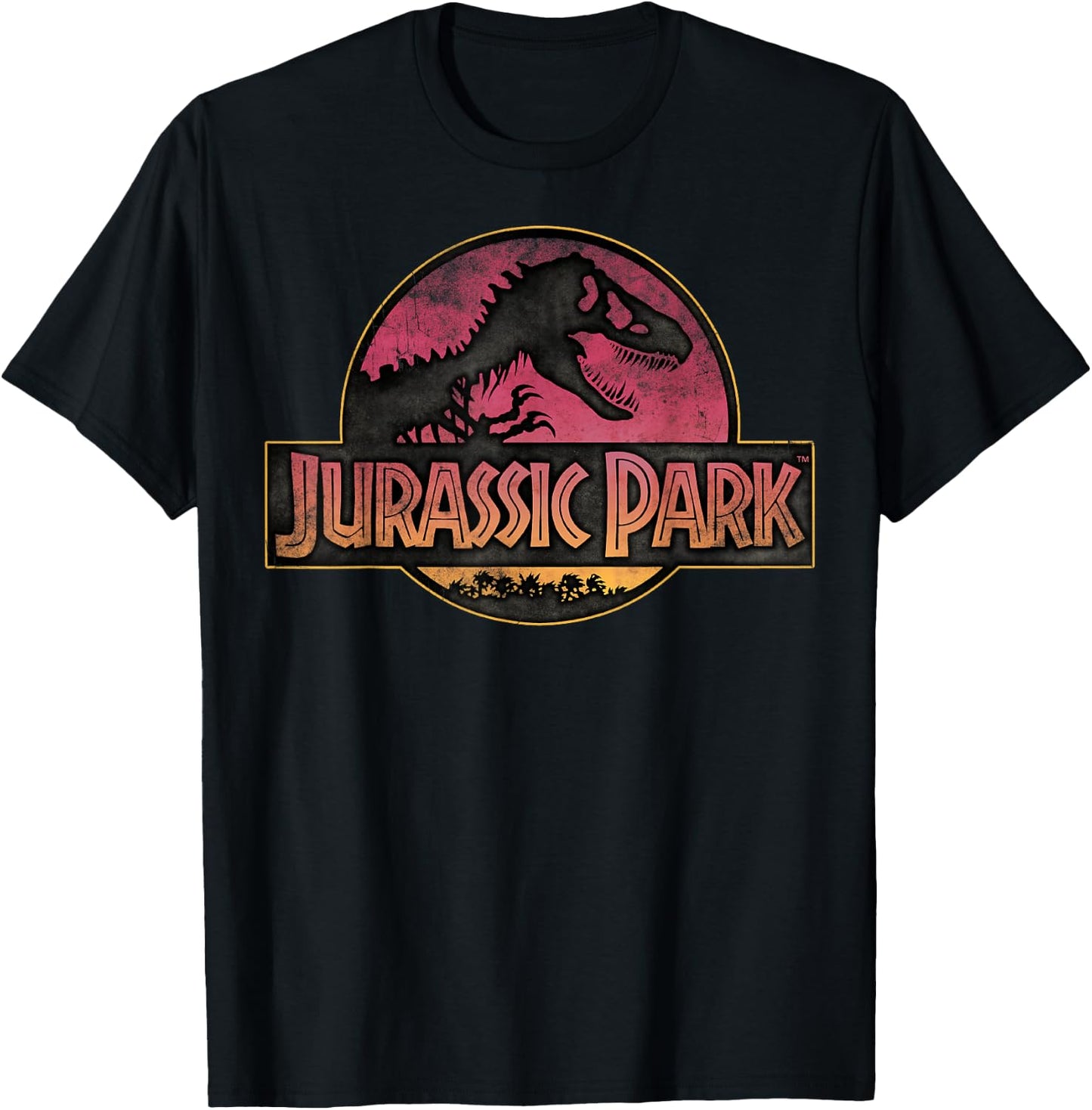 Jurassic Park Logo Gradient Sunset T-Shirt - T-Shirt | Black