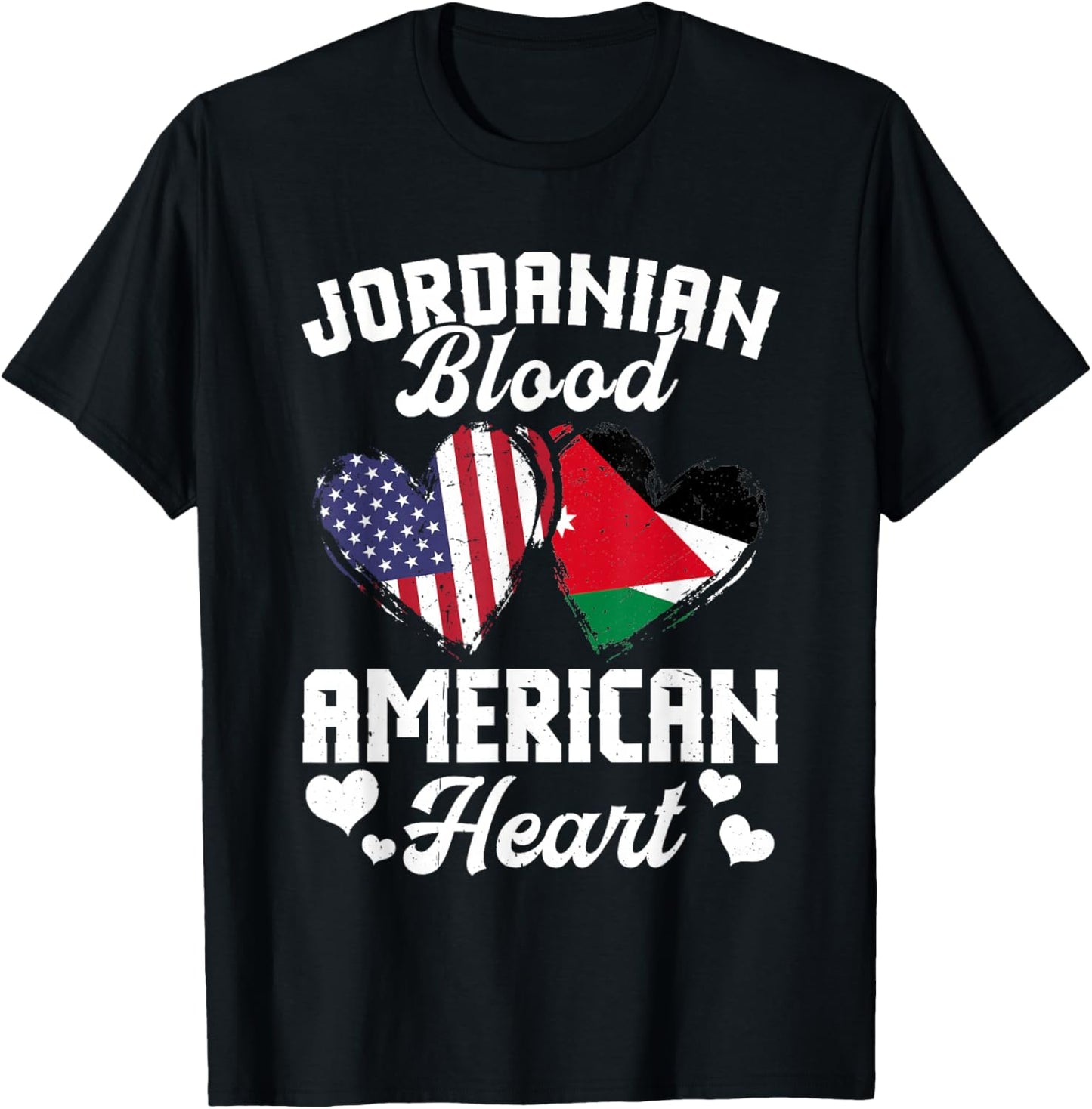 Jordanian Flag Uniform American Outfit US Flags Jordan T-Shirt - T-Shirt | Black