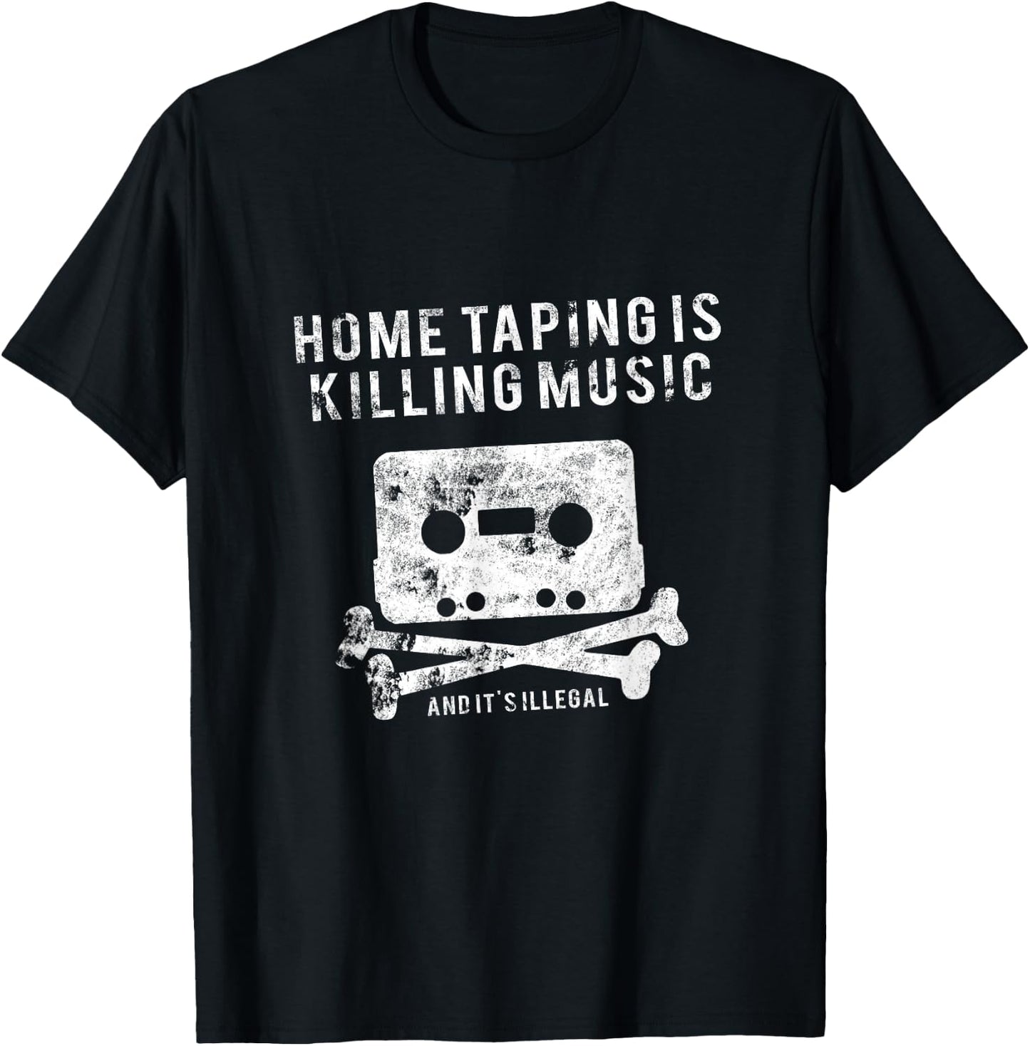 Home Taping Is Killing Music - Funny music industry T-Shirt - T-Shirt | Black