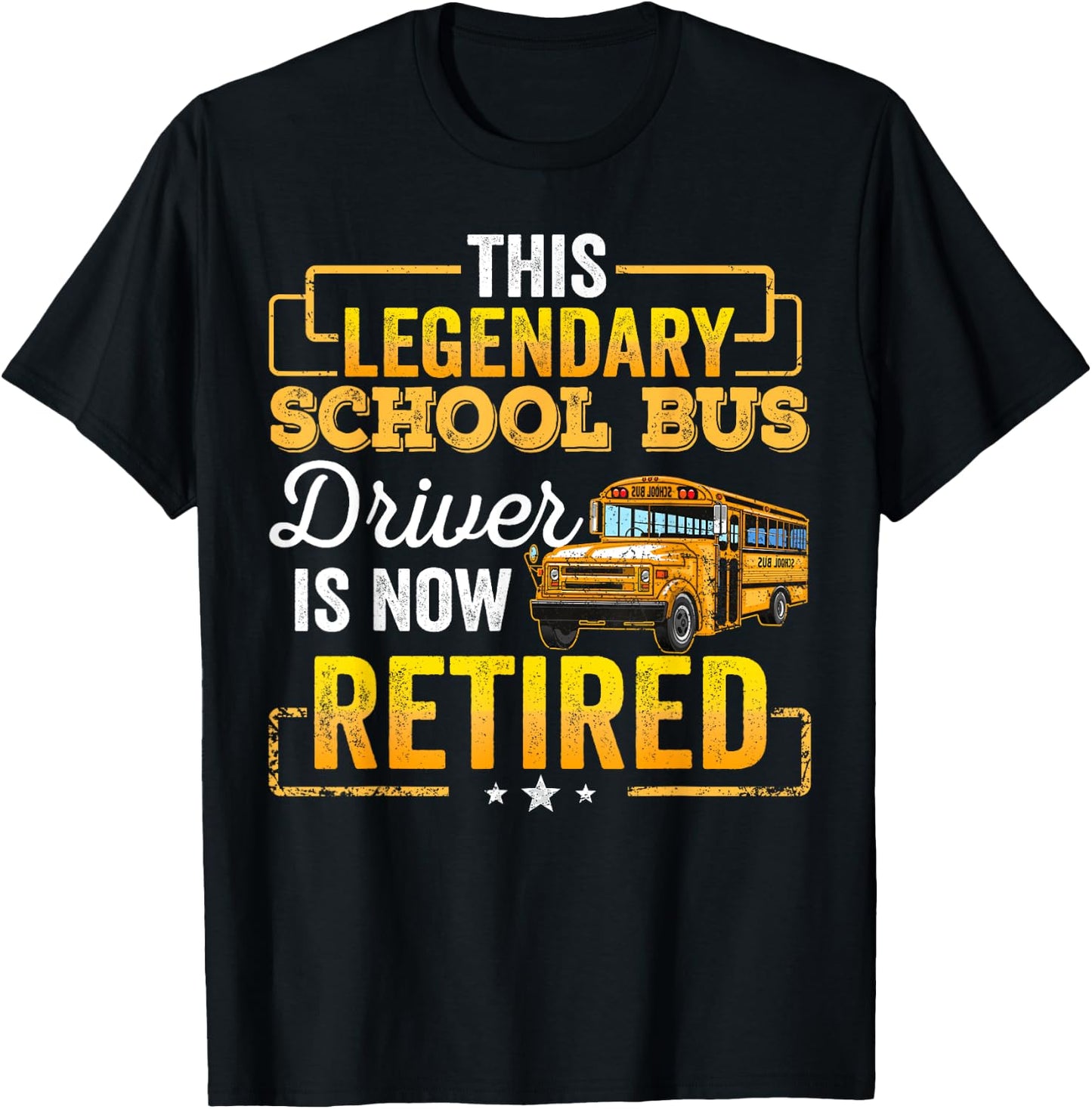 School Bus Driver Retired Shirt Gift Men Women Funny T-Shirt - T-Shirt | Black