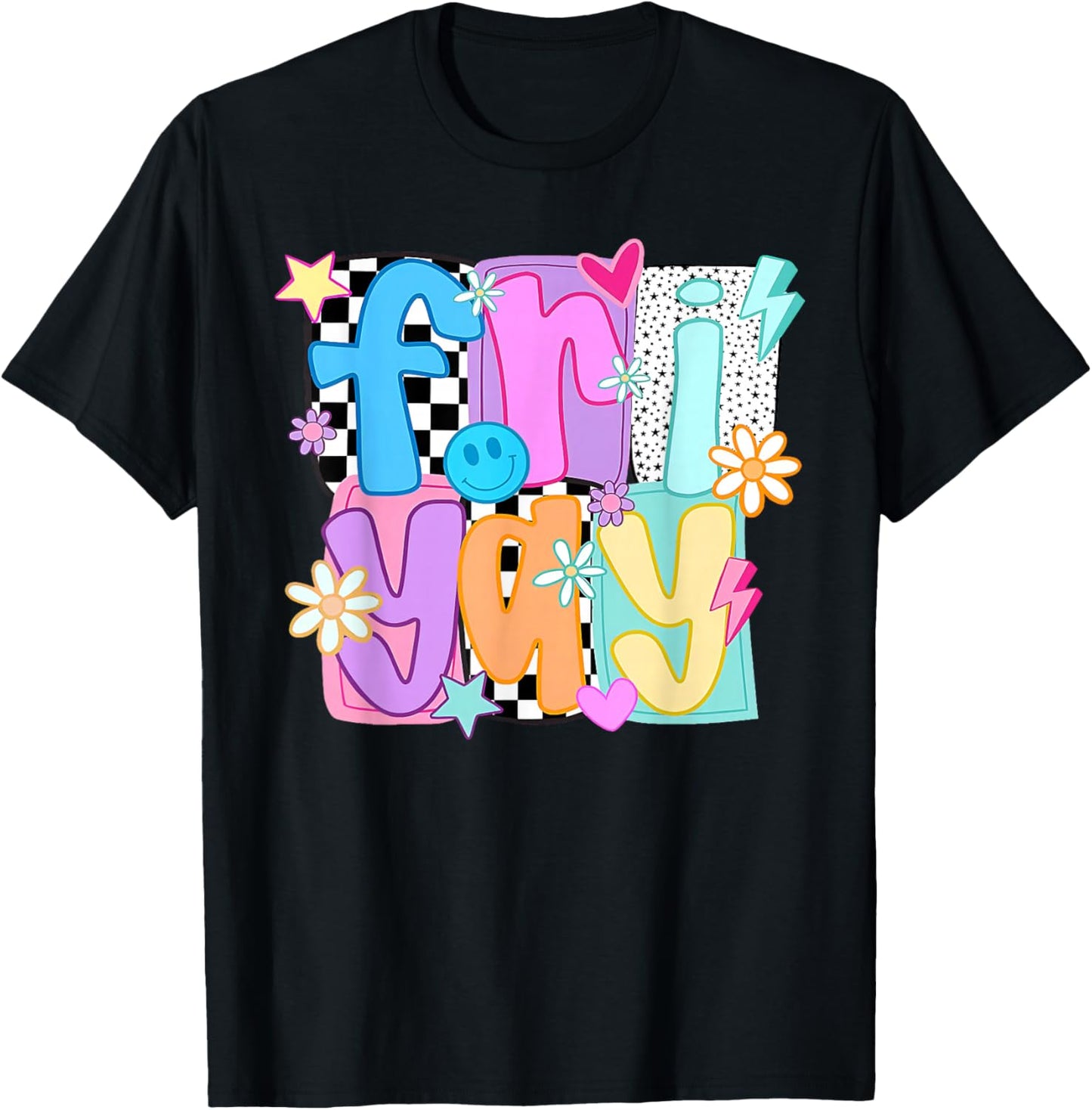 Friyay Teacher Happy First Day of School Back to School T-Shirt - T-Shirt | Black