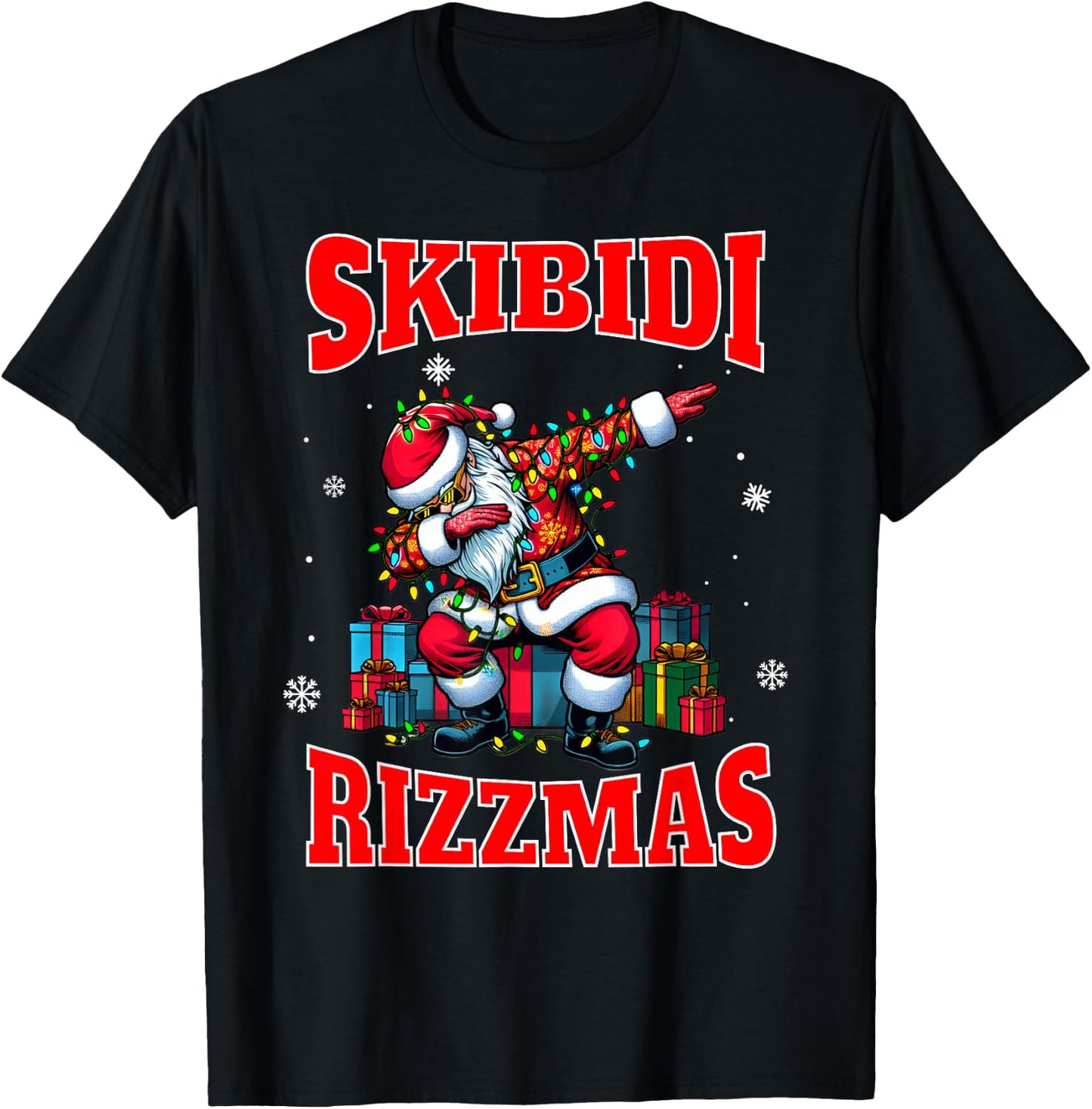 Skibidi Rizzmas Sigmas Funny Middle School Alpha Christmas T-Shirt - T-Shirt | Black