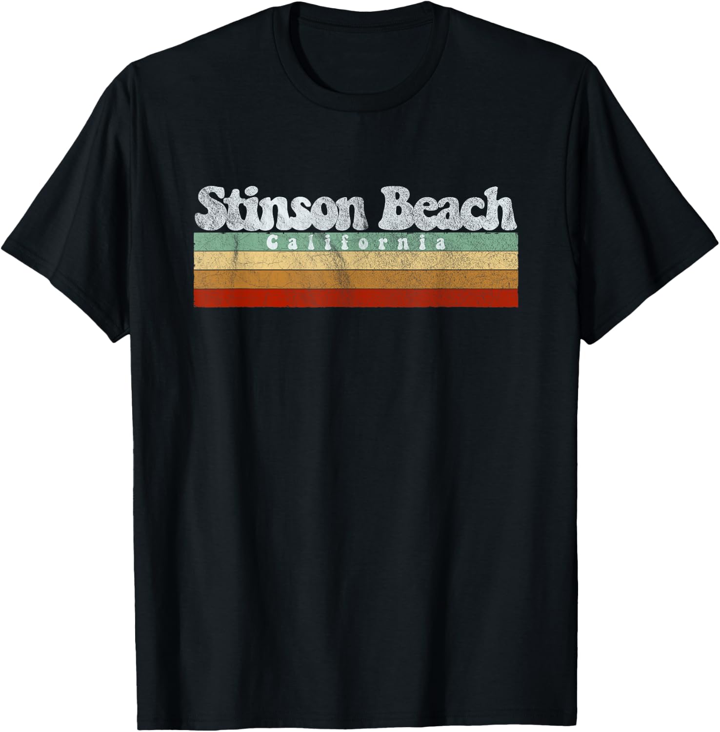 Vintage Retro 70s 80s Stinson Beach, CA Women Kids T-Shirt - T-Shirt | Black